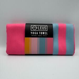 Leus Yoga Eco Towel Zuma Microfiber Antimicrobial Yellow Pink Blue Stripe 68x24